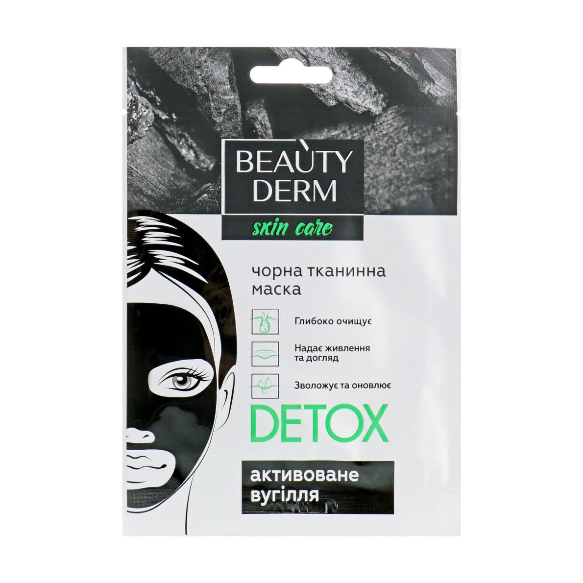 Тканинна маска для обличчя BEAUTYDERM Detox, 25 мл